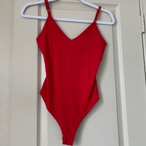 Red body suite top from FashionNova